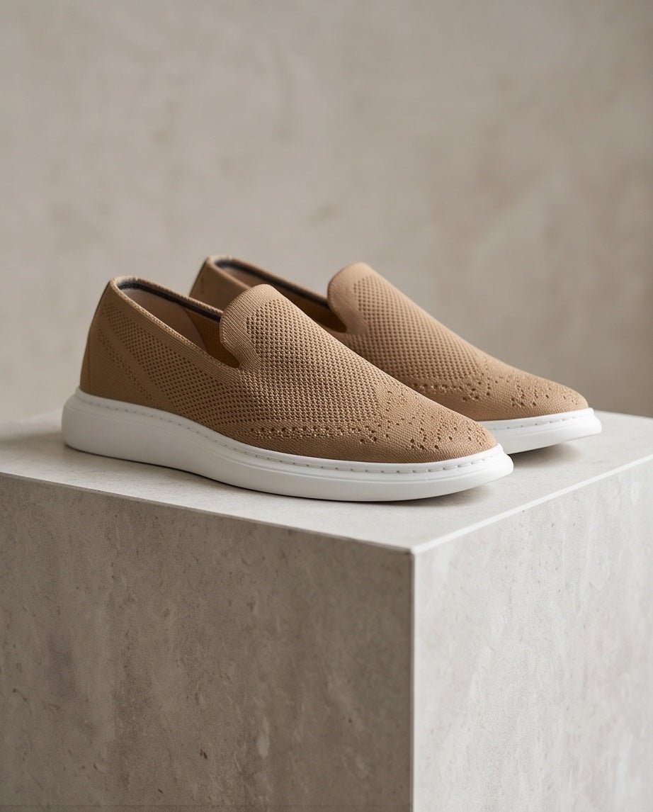 Braino Premium Knit Sneakers – Beige Edition - Braino