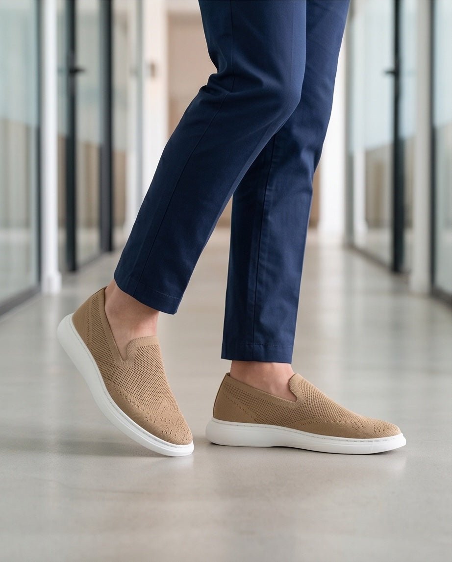 Braino Premium Knit Sneakers – Beige Edition - Braino