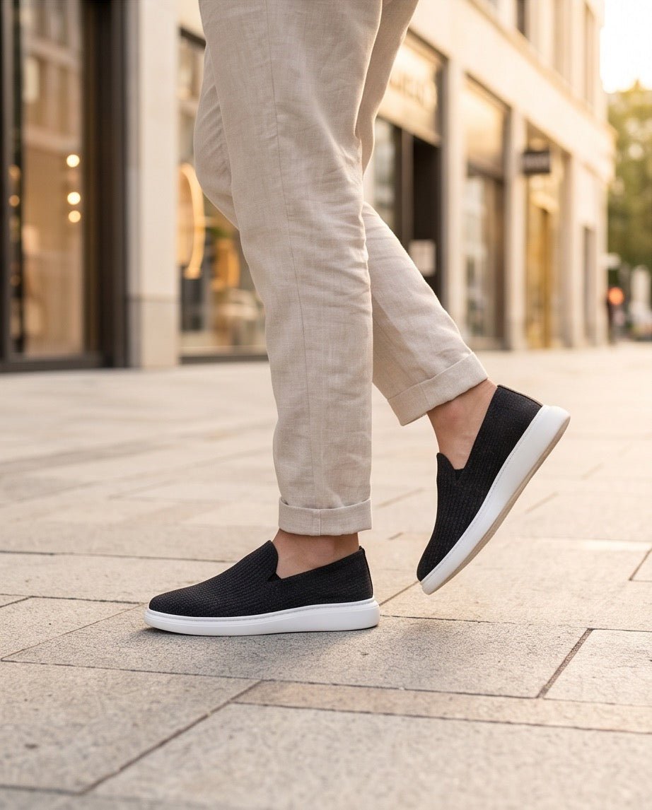 Braino Premium Knit Sneakers – Black,White Edition - Braino