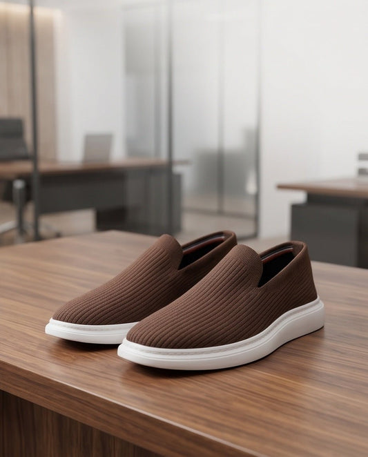 Braino Premium Knit Sneakers – Brown Edition - Braino