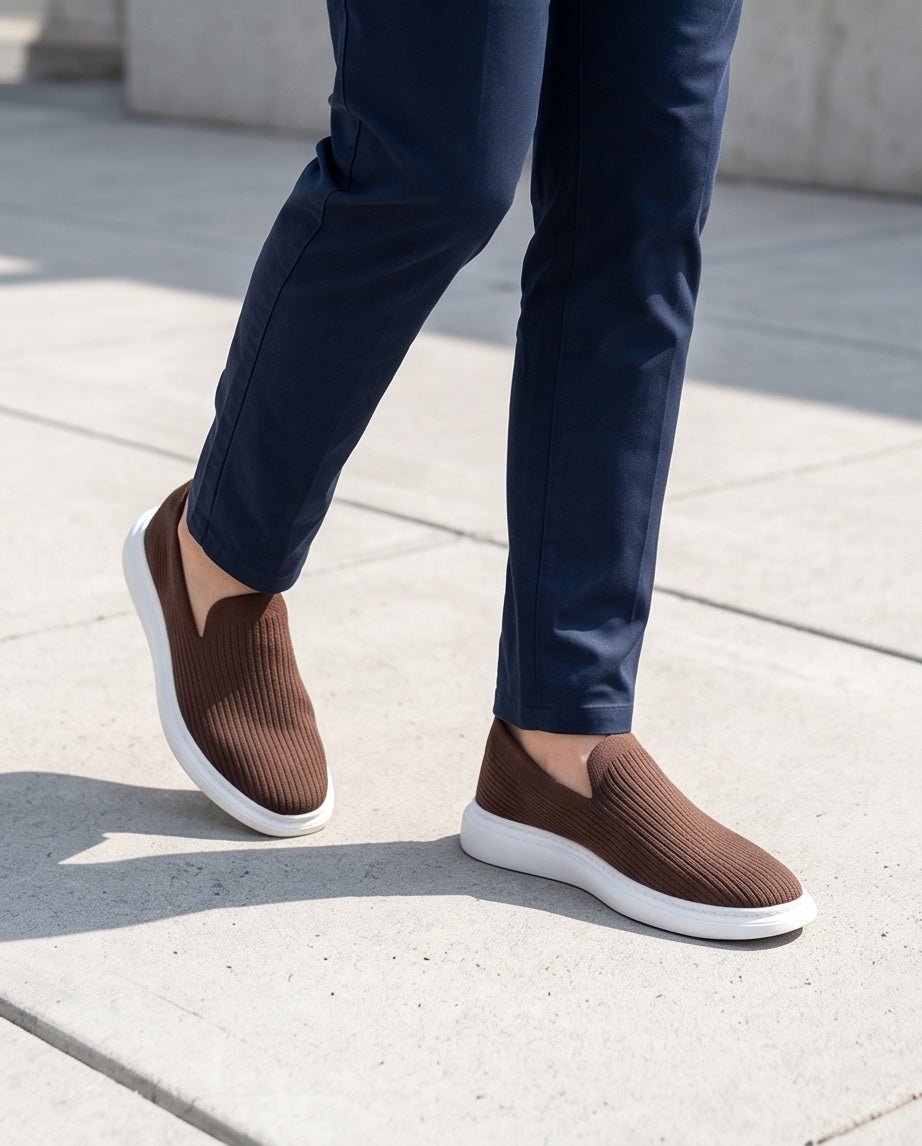 Braino Premium Knit Sneakers – Brown Edition - Braino
