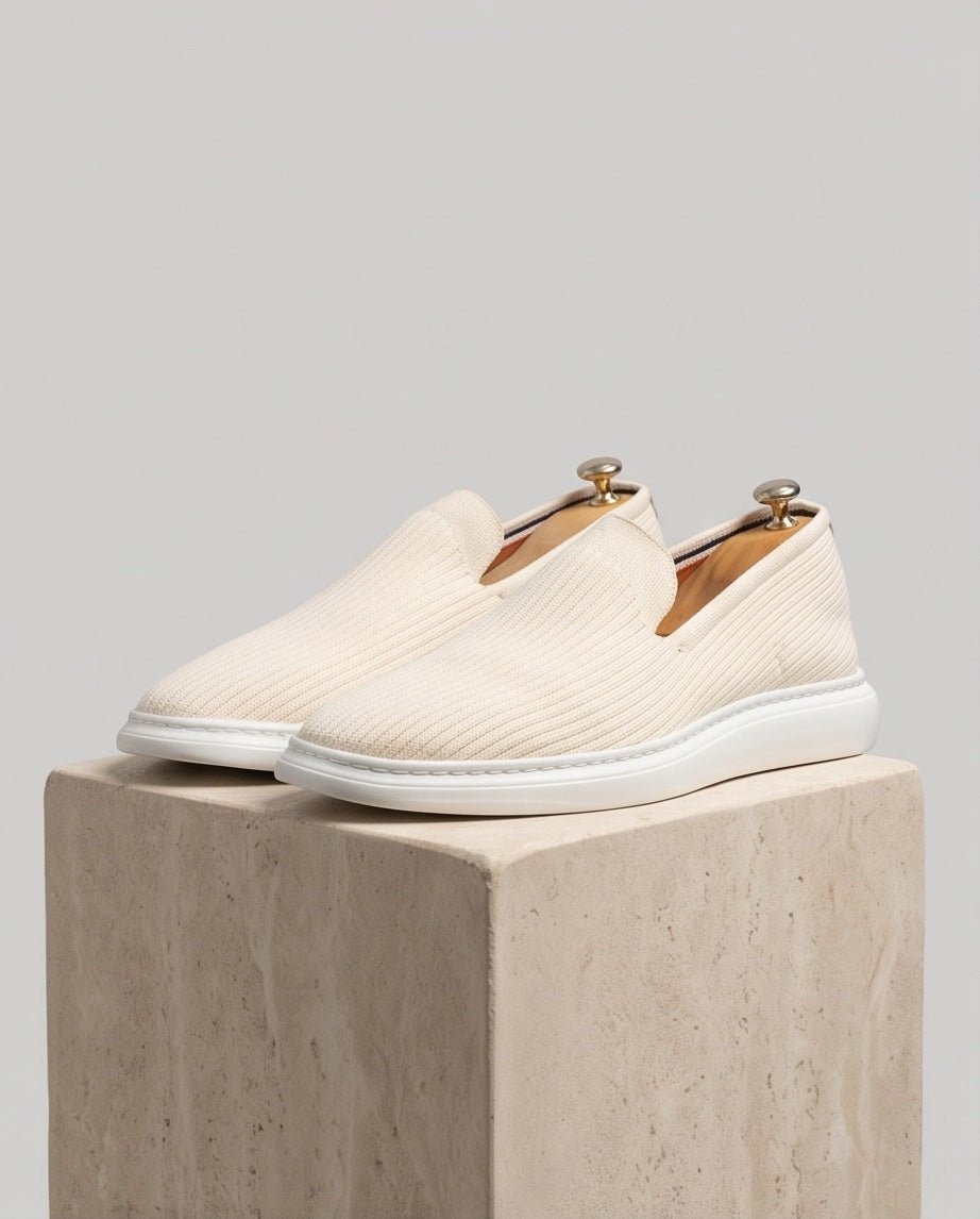 Braino Premium Knit Sneakers – cream Edition - Braino