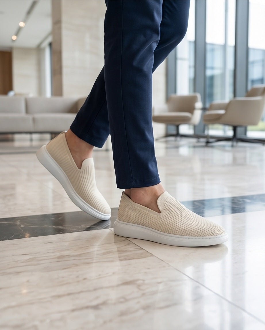 Braino Premium Knit Sneakers – cream Edition - Braino