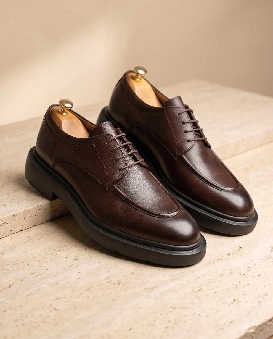 Braino Premium Leather Derby – Brown Signature Edition - Braino