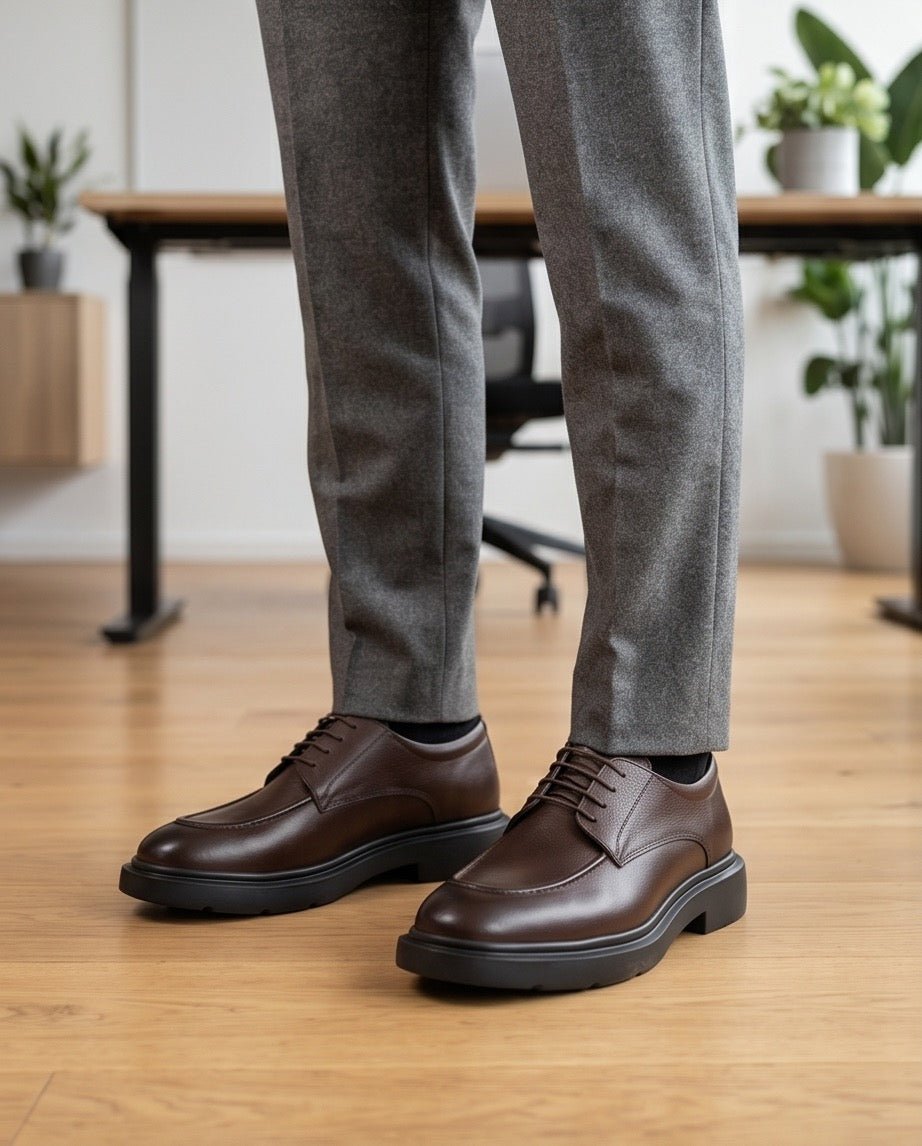 Braino Premium Leather Derby – Brown Signature Edition - Braino
