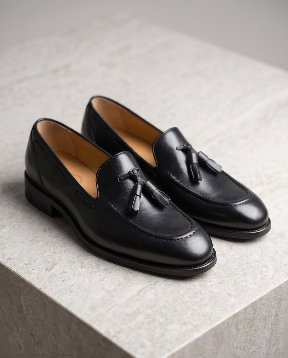 Braino Premium Leather Loafers – Black Signature Edition - Braino