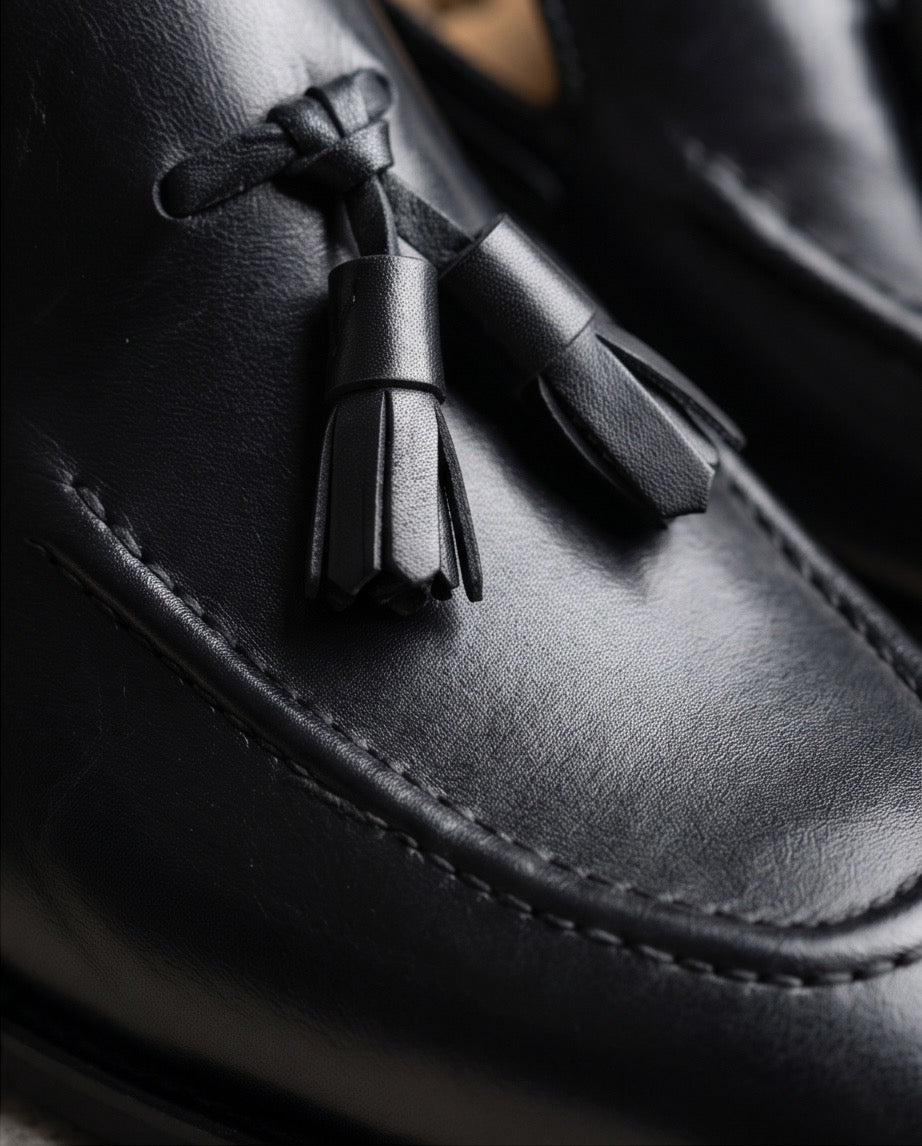 Braino Premium Leather Loafers – Black Signature Edition - Braino