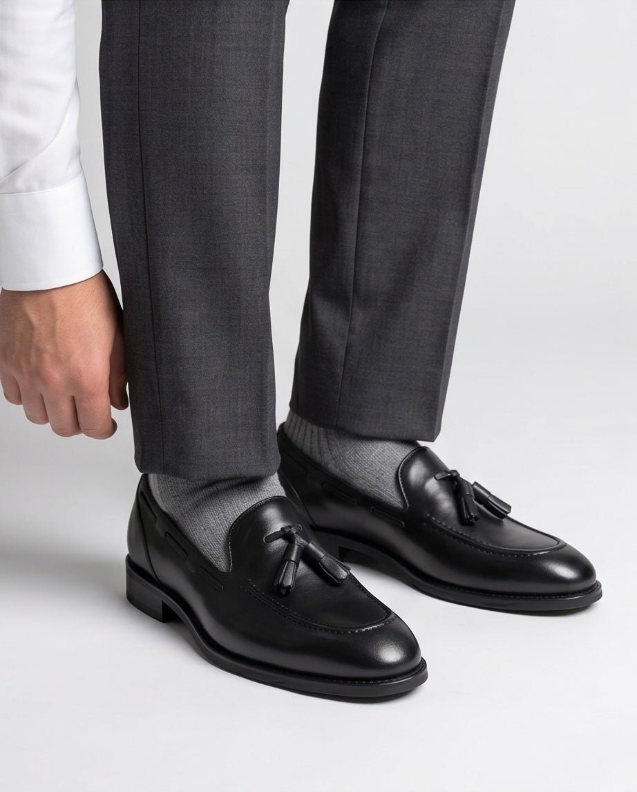Braino Premium Leather Loafers – Black Signature Edition - Braino