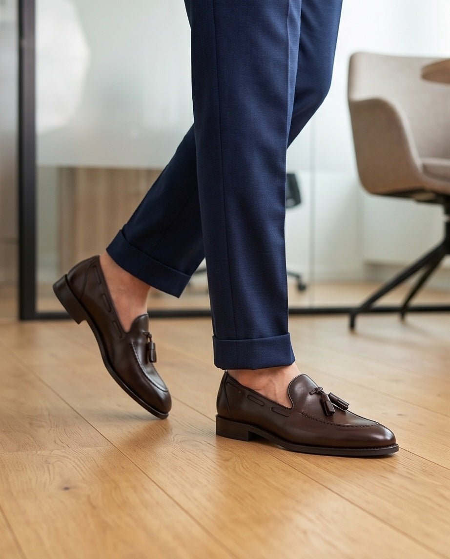 Braino Premium Leather Loafers – Brown Signature Edition - Braino