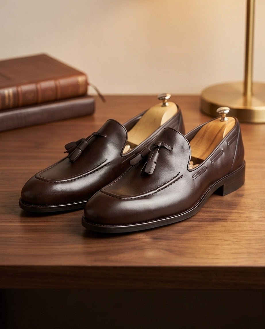 Braino Premium Leather Loafers – Brown Signature Edition - Braino