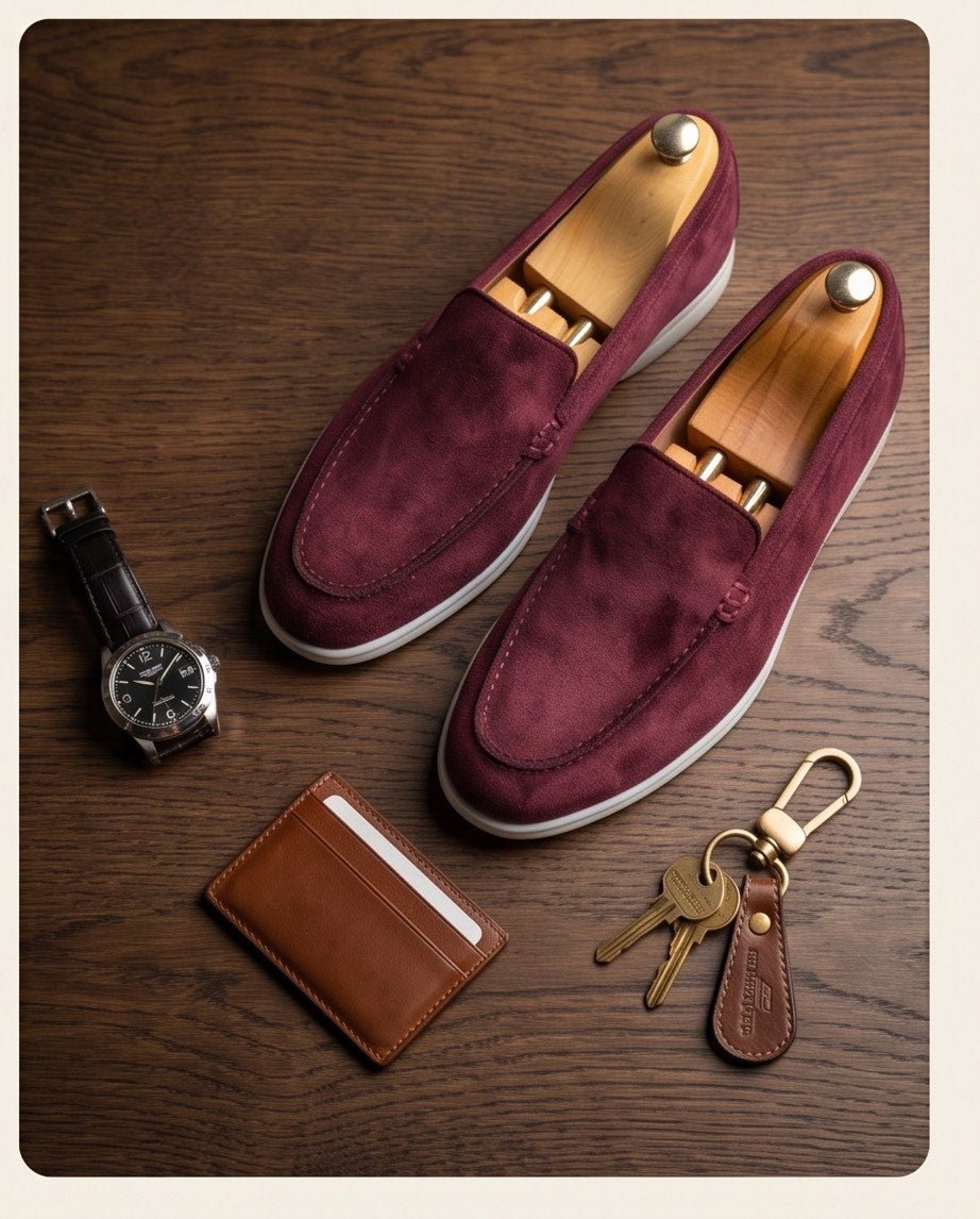 Braíno Premium Leather Loafers – Burgundy Edition - Braino