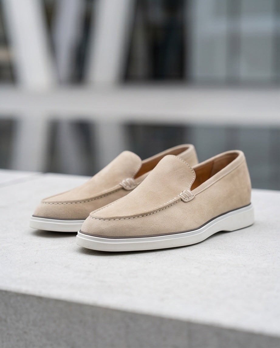 Braino Premium Leather loafers – cream Signature Edition - Braino