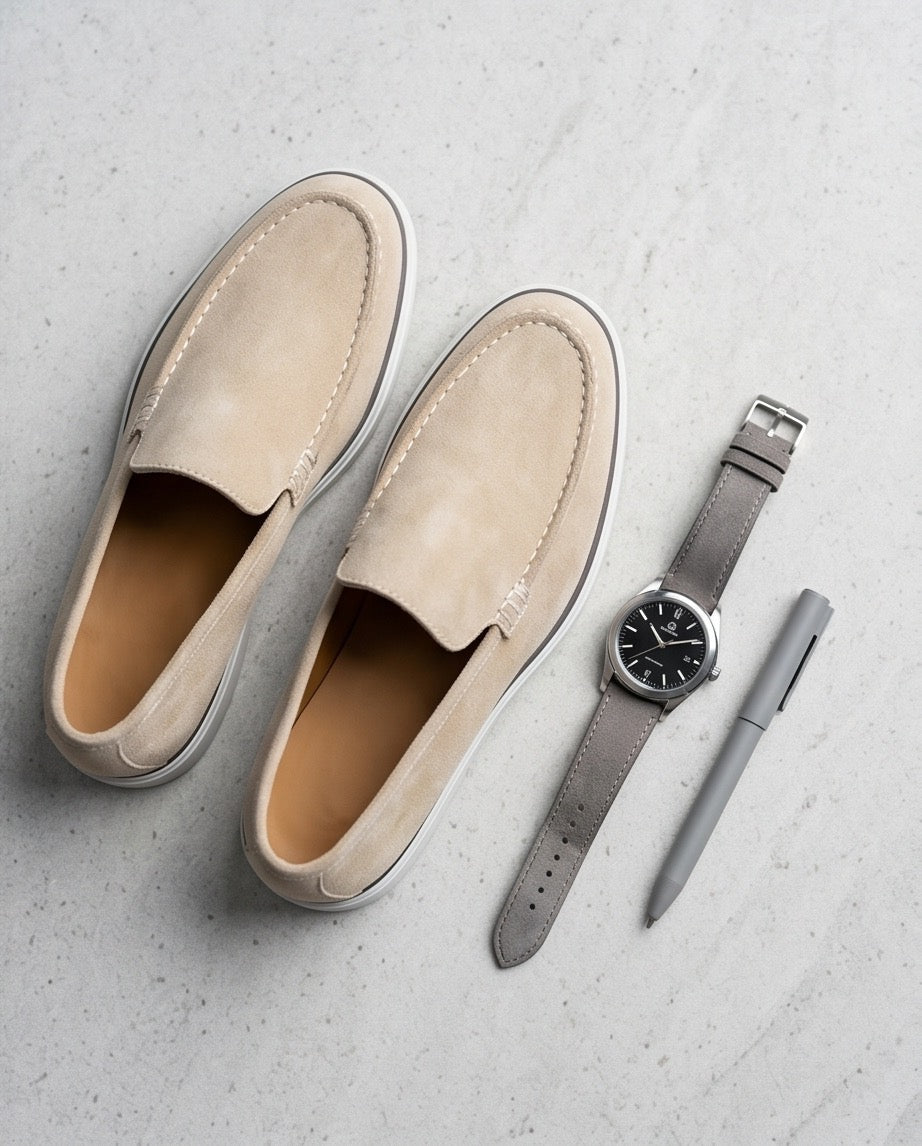 Braino Premium Leather loafers – cream Signature Edition - Braino