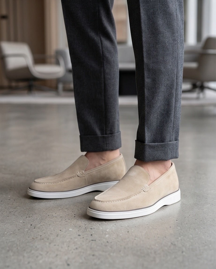 Braino Premium Leather loafers – cream Signature Edition - Braino