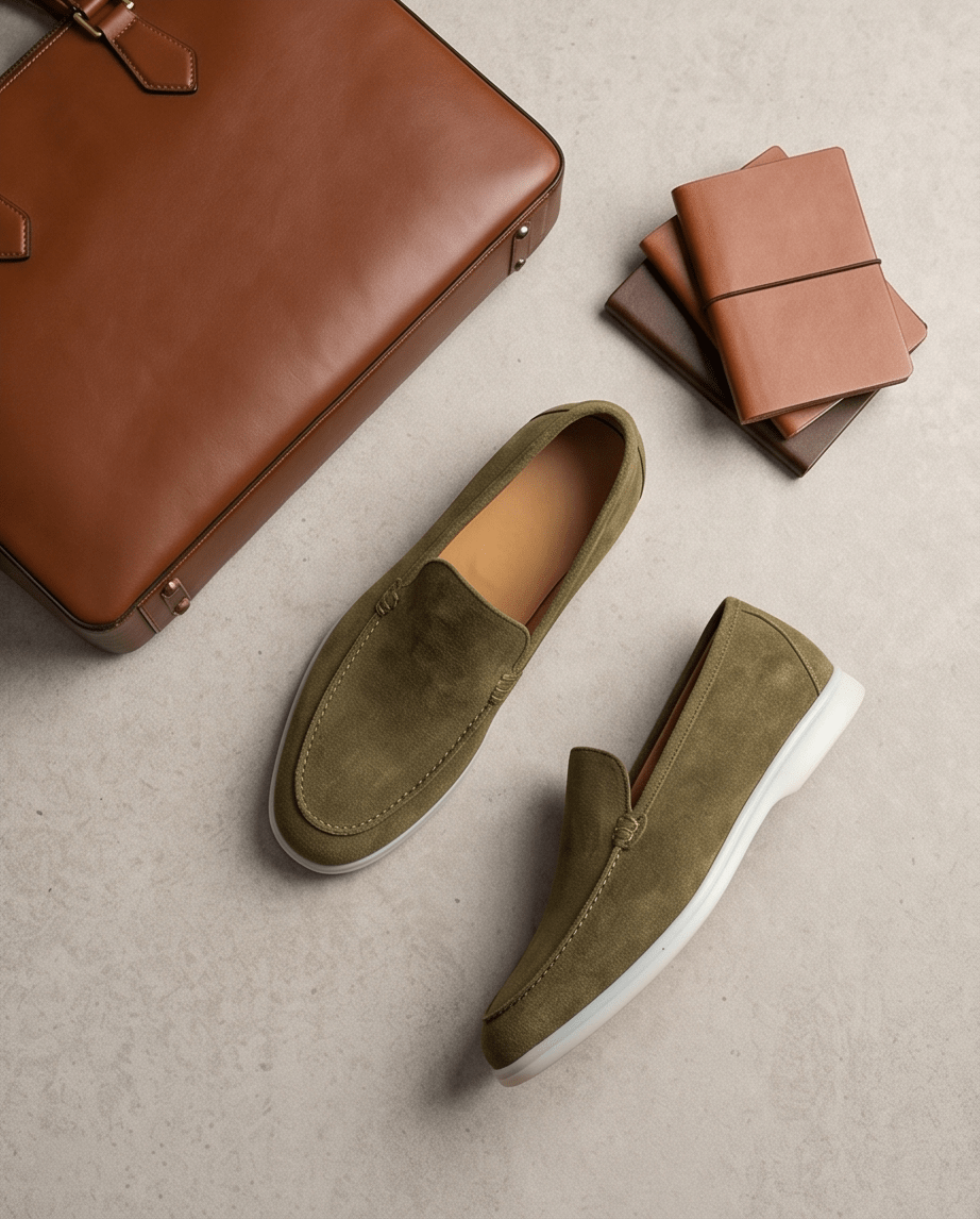 Braíno Premium Leather Loafers – green Edition - Braino