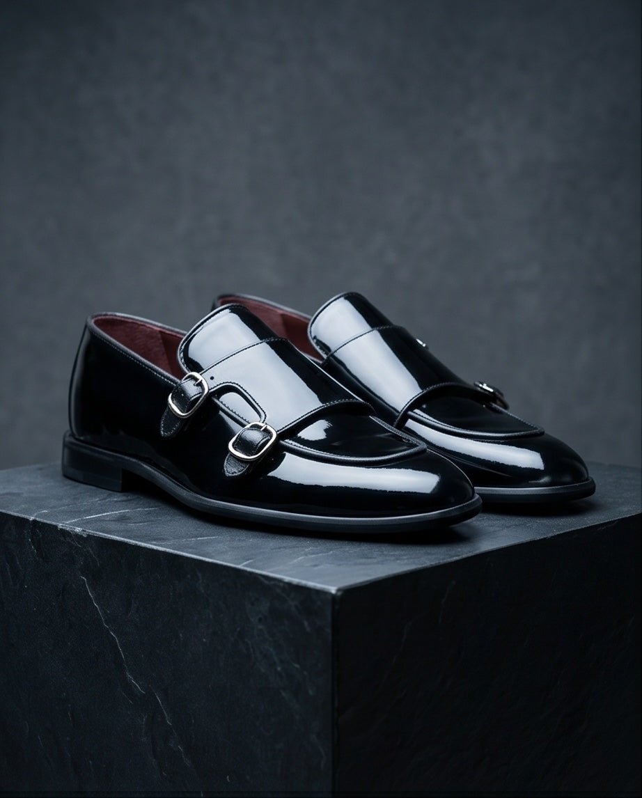 Braino Signature Double Monk – Black Patent Edition - Braino