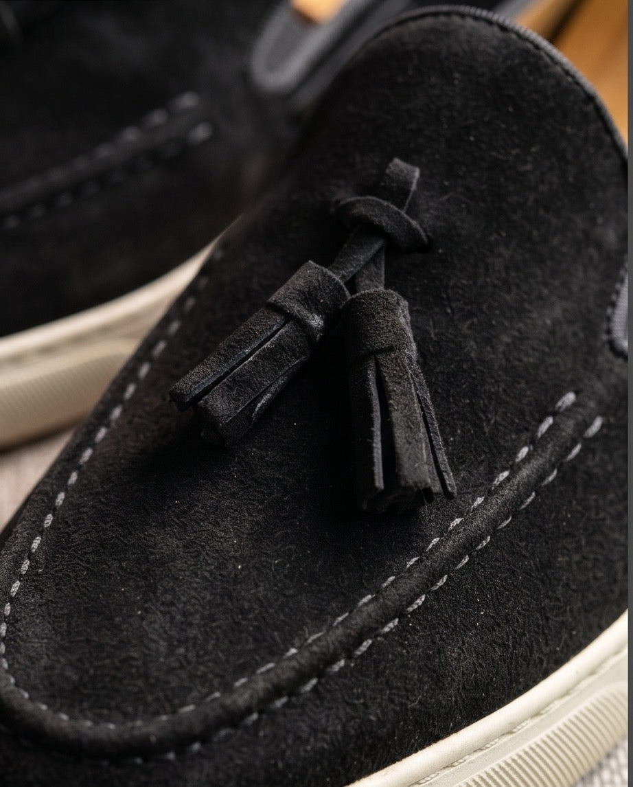 Braino Signature Milano Tassel Loafer – BLACK Edition - Braino