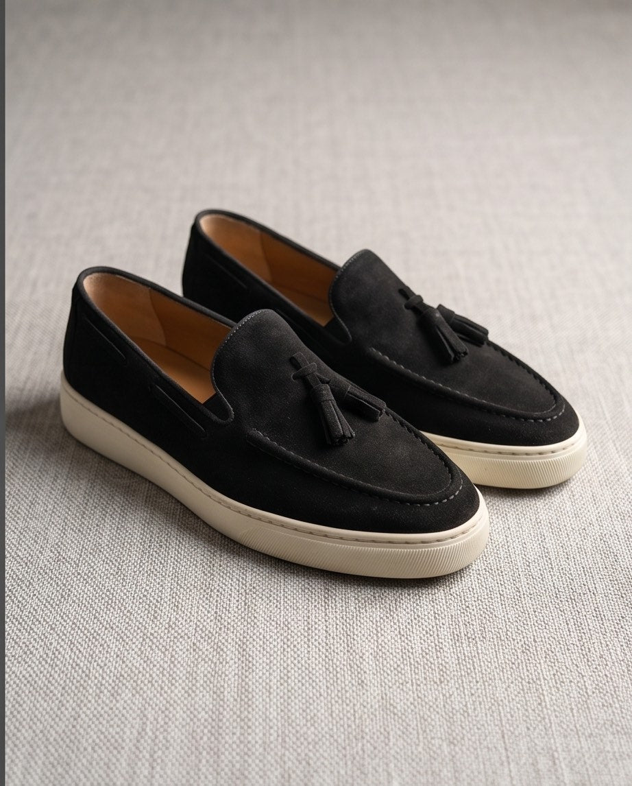 Braino Signature Milano Tassel Loafer – BLACK Edition - Braino