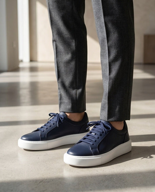 Braino Signature Sneakers – Midnight Blue Edition laces - Braino