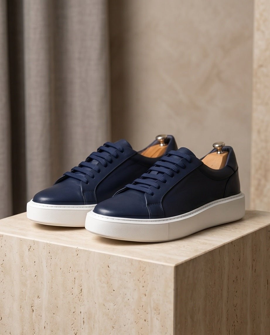 Braino Signature Sneakers – Midnight Blue Edition laces - Braino