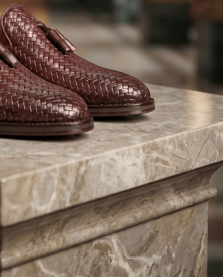 Braino Signature Woven milano Loafers – Chocolate Brown Edition - Braino