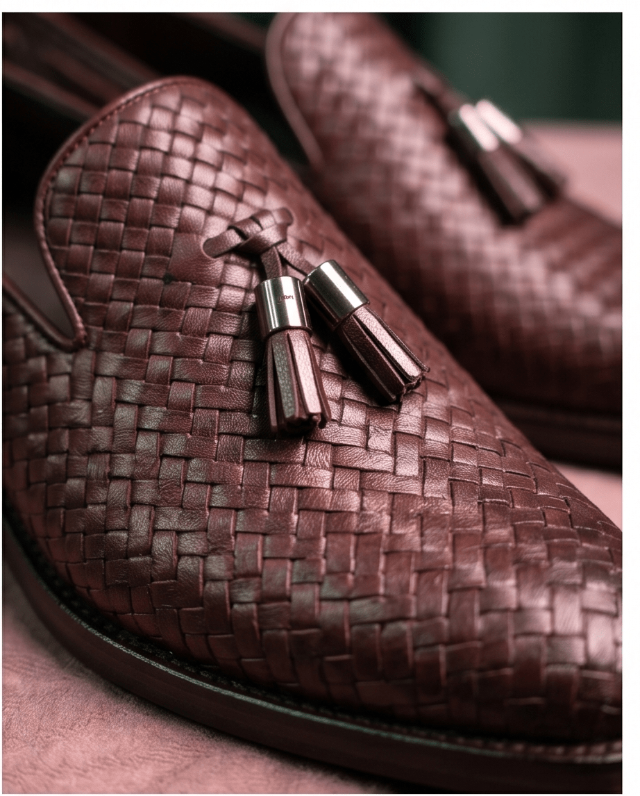 Braino Signature Woven milano Loafers – Chocolate Brown Edition - Braino