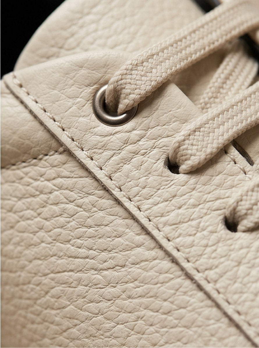 Braino Premium  Leather Sneakers – Cream