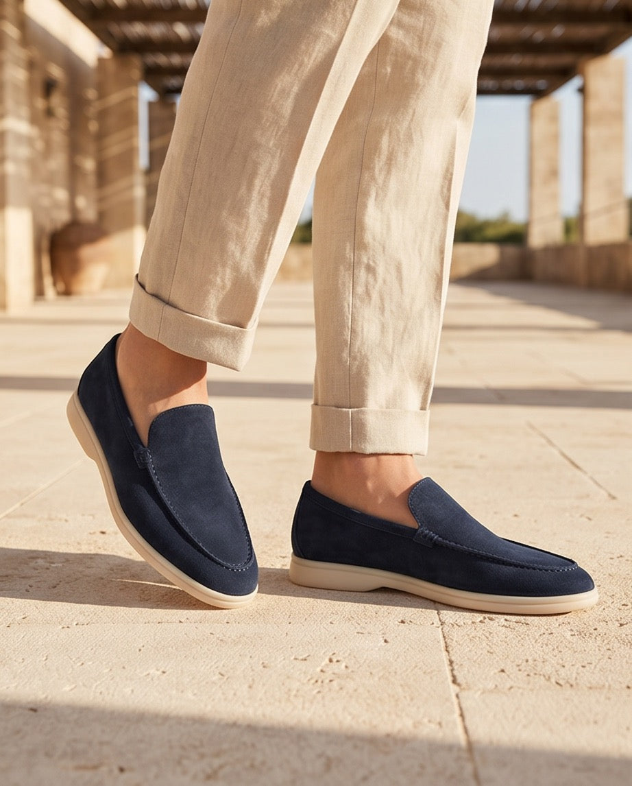 Braino Premium Suede Loafers – Navy Blue