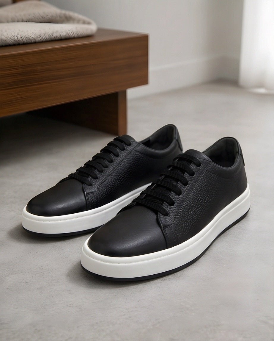 Leather Snekers braino BLACK laces - Braino