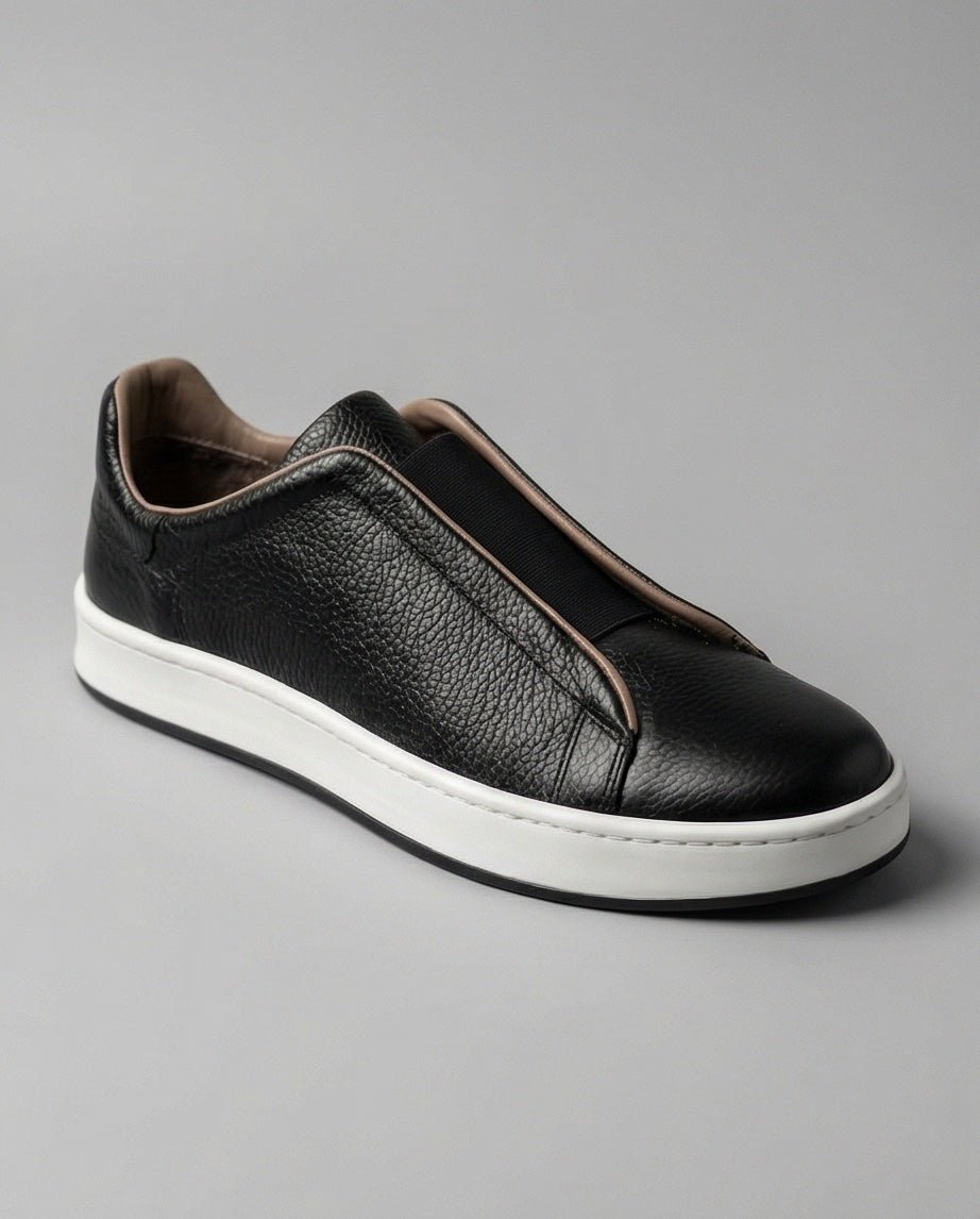Leather Snekers braino BLACK - Braino