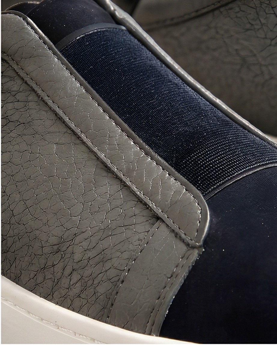 Leather Snekers braino BLUE - Braino