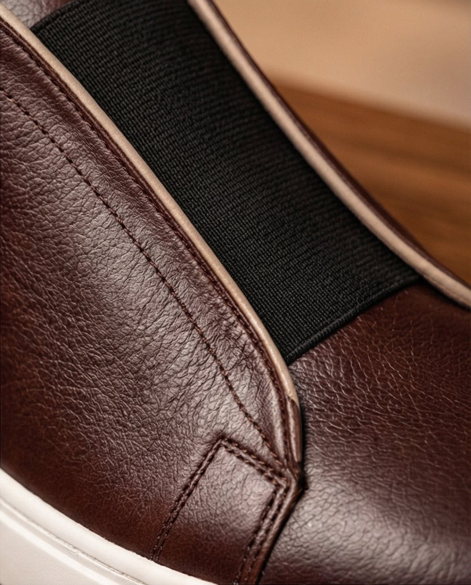 Leather Snekers braino BROWN - Braino