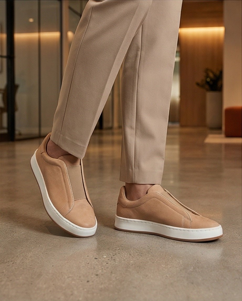 Leather Snekers braino CREAM - Braino