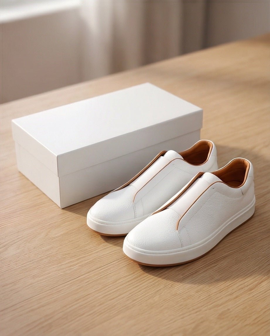 Leather Snekers braino White - Braino