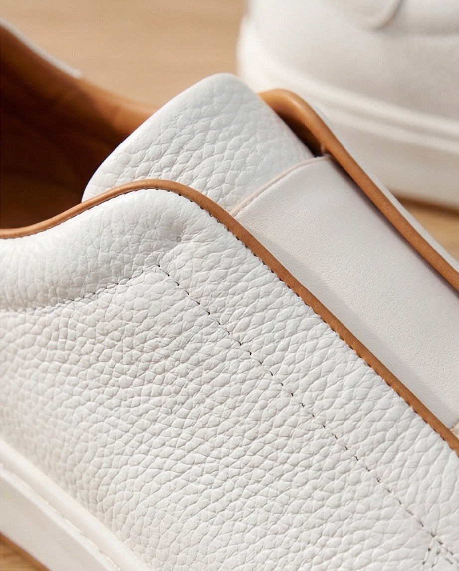 Leather Snekers braino White - Braino