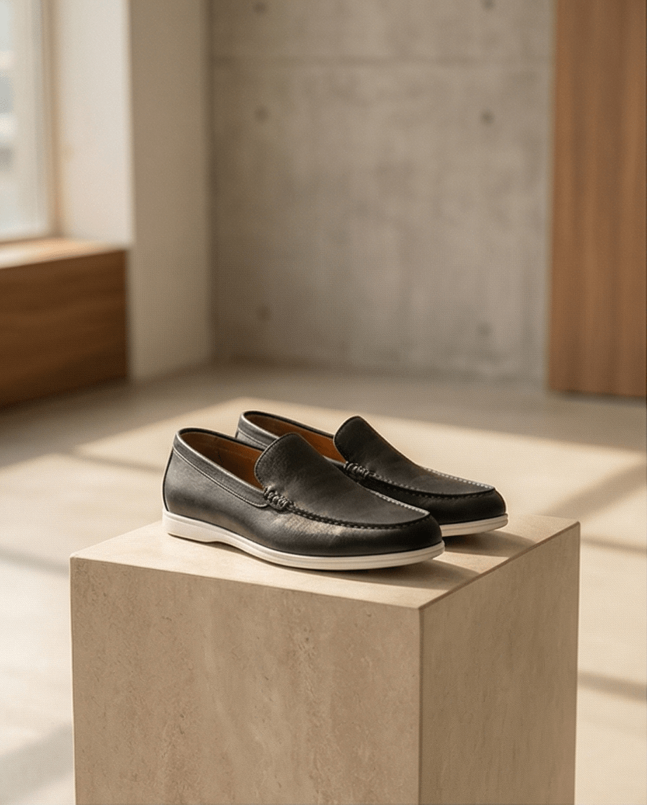 Limited Stock - Black leather loafers braino - Braino