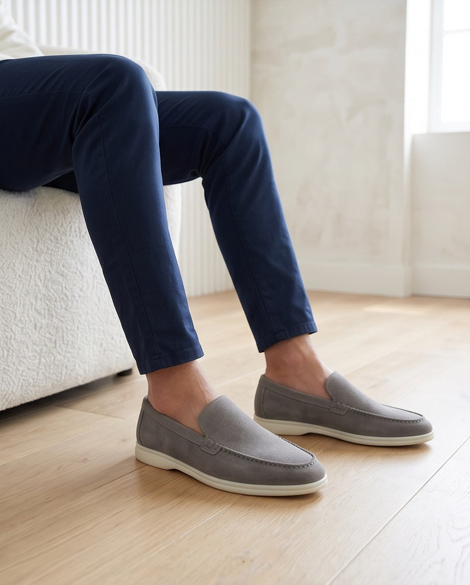 Braino Premium Suede Loafers – Grey