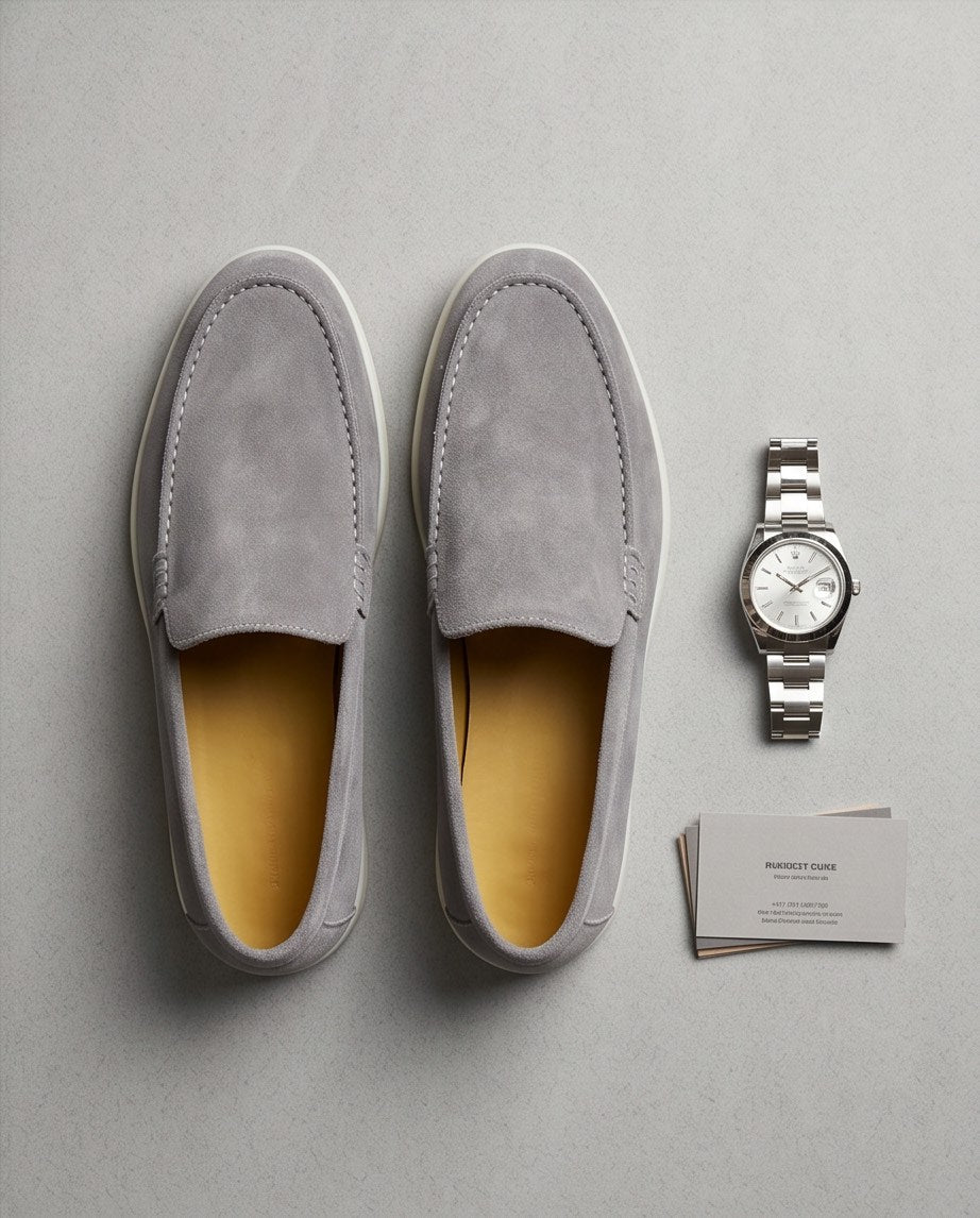 Braino Premium Suede Loafers – Grey