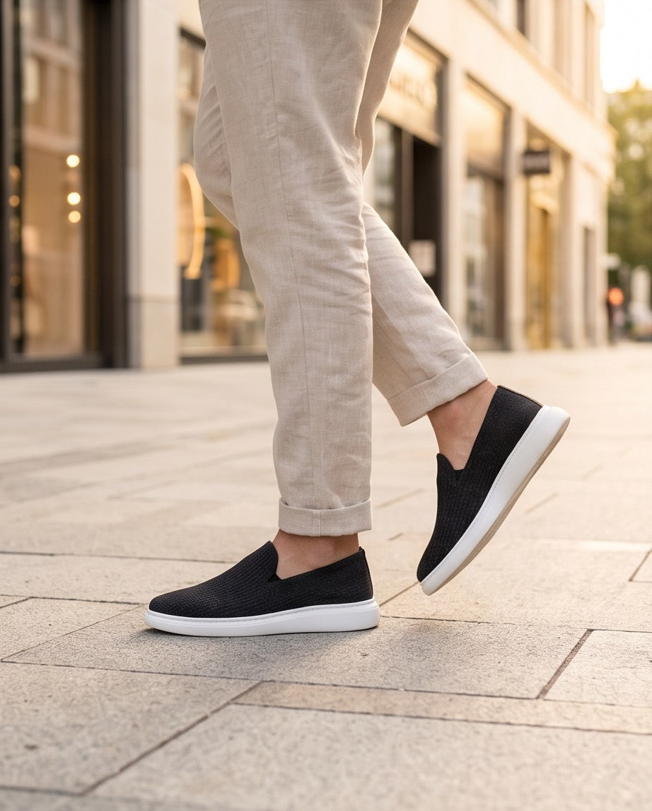 Braino Premium Knit Sneakers – Black,White  Edition