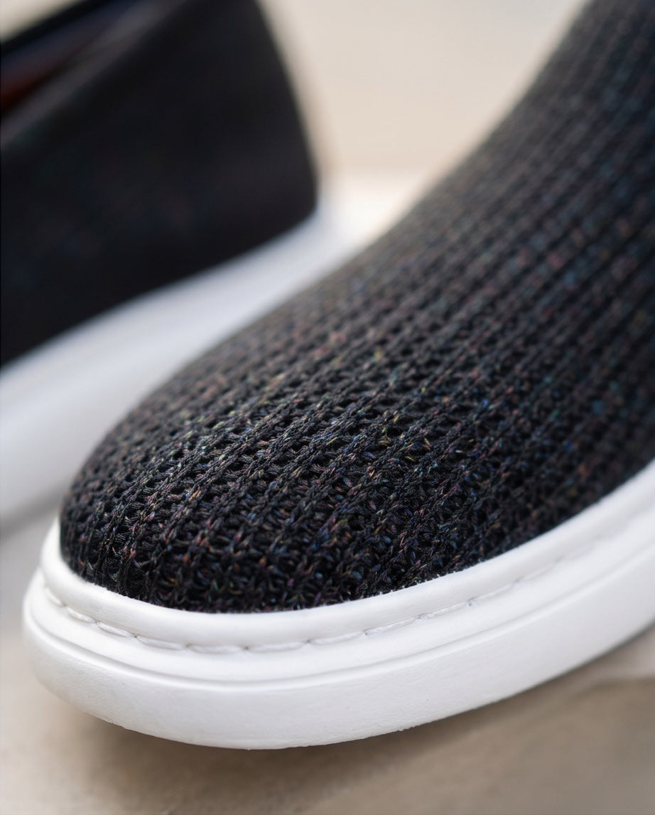 Braino Premium Knit Sneakers – Black,White  Edition