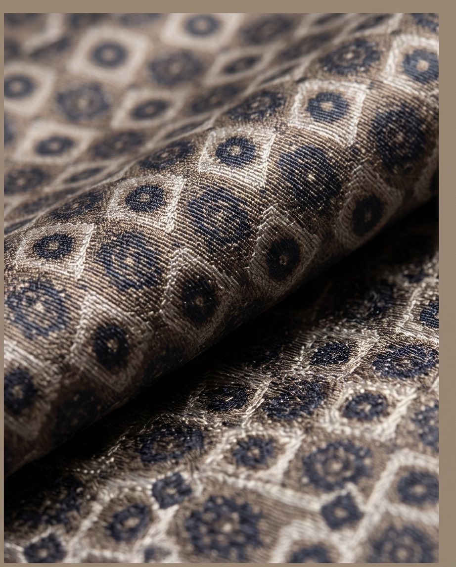 Signature Brown Minimal Pattern Pure Silk Tie & Pocket Square Set