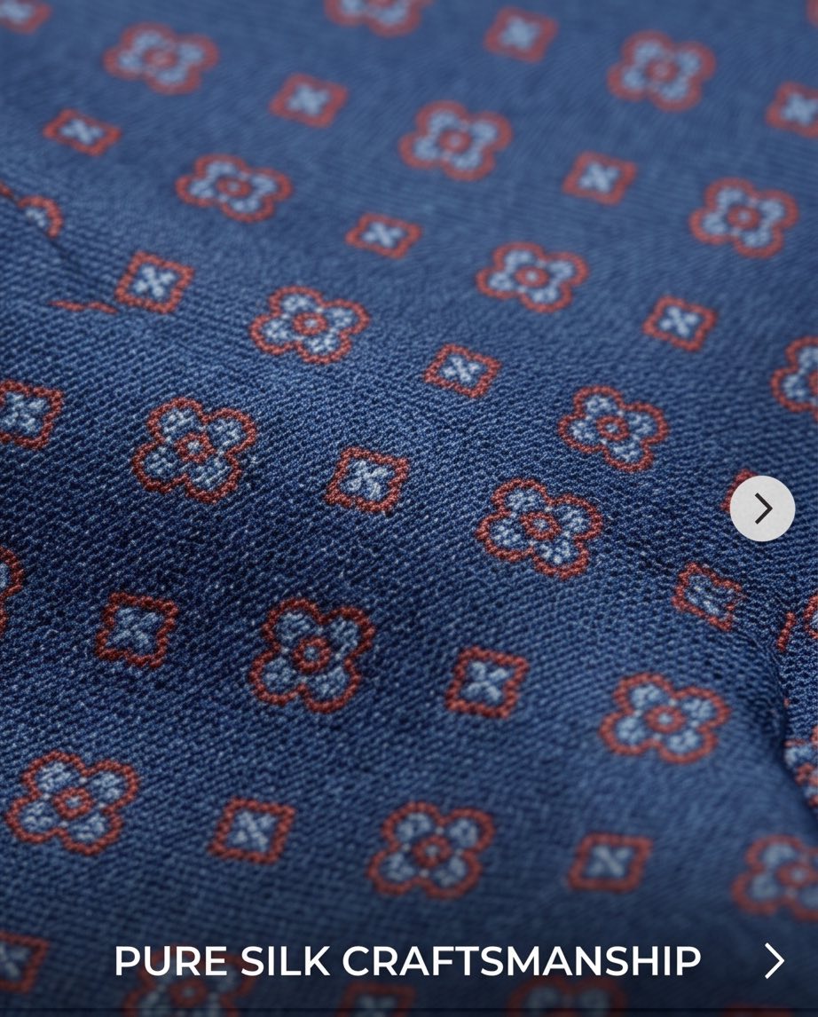 Signature Blue Micro Pattern Pure Silk Tie & Pocket Square Set