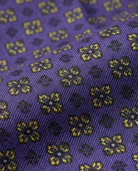 Signature Purple Geometric Pure Silk Tie