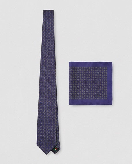 Signature Purple Geometric Pure Silk Tie