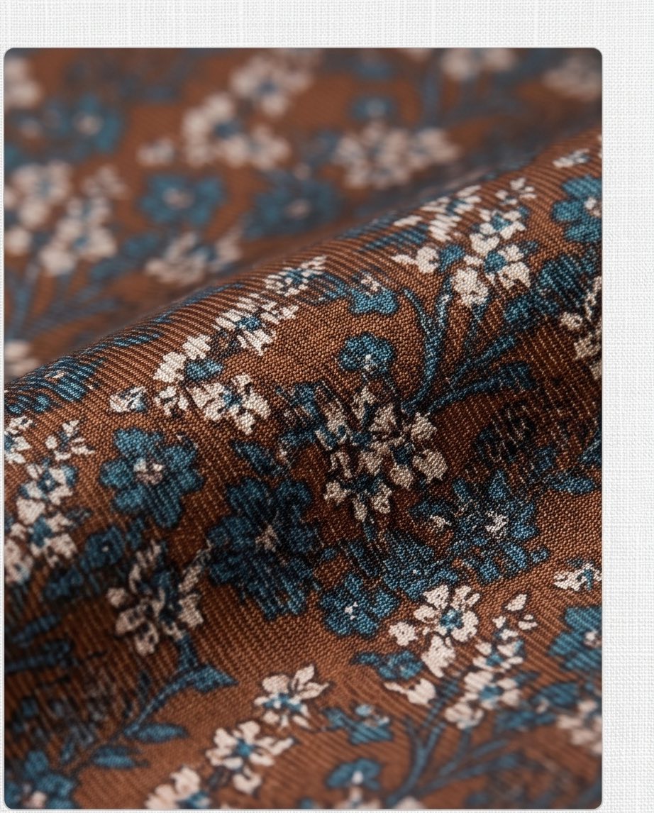 Signature Brown Abstract Pure Silk Tie & Pocket Square Set