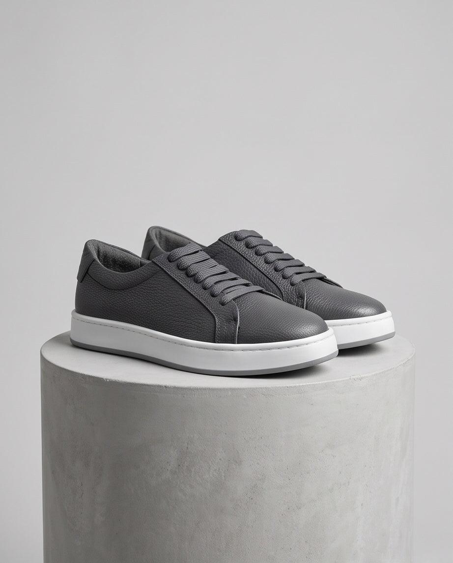 Braino Premium Leather Sneakers – Grey